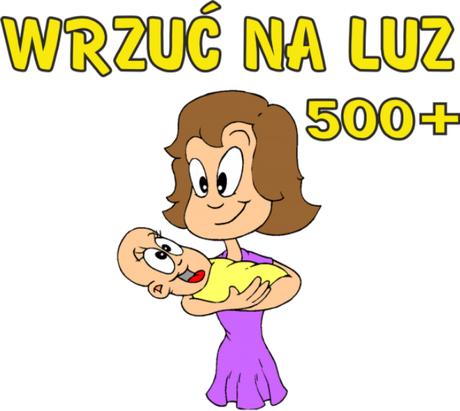 Nadruk damska Rodzina 500 + wrzuć na luz - Przód