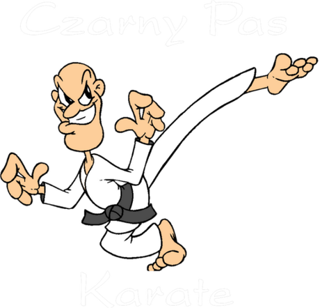 Nadruk karate Czarny Pas - Przód