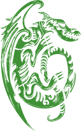 Nadruk DragonScale - zielony - Przód
