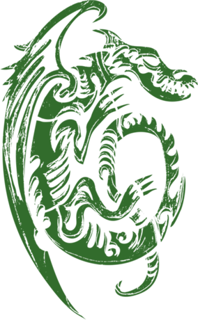 Nadruk DragonScale - ciemny zielony - Przód