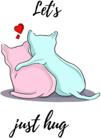 Nadruk Cute Cats- Let's just hug - Przód