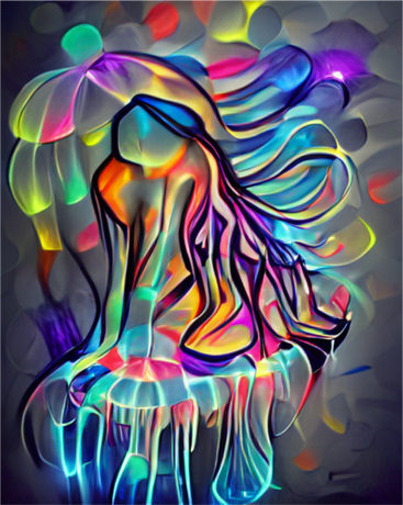 Nadruk Glowing Jellyfish - Przód