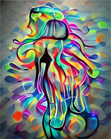Nadruk Glowing Jellyfish 3 - Przód